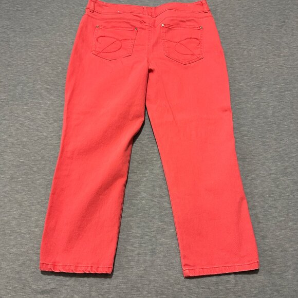 Chico's Jeans Womens Size 1.5 (32x24) Crop Platinum Coral Red Stretch pants - Picture 14 of 16